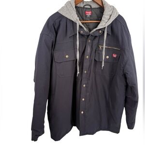 Wrangler Jacket 3XL Blue Grey Work Coat Hoodie Barn Coat